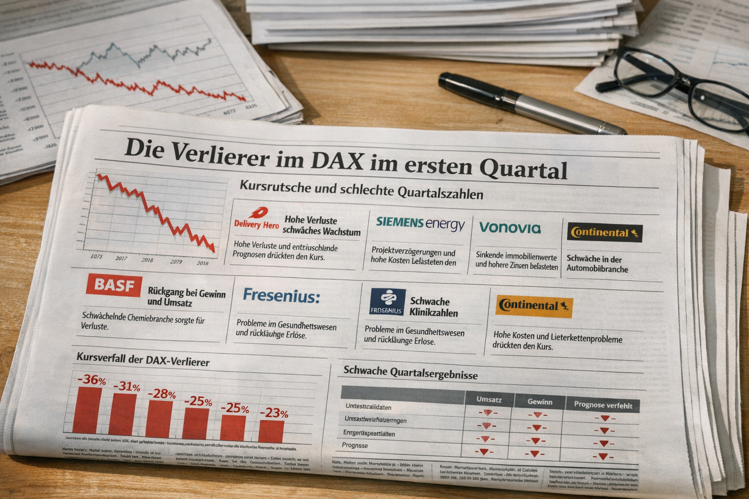 DAX-Debakel: Diese Aktien stürzen im ersten Quartal 2023 ab!