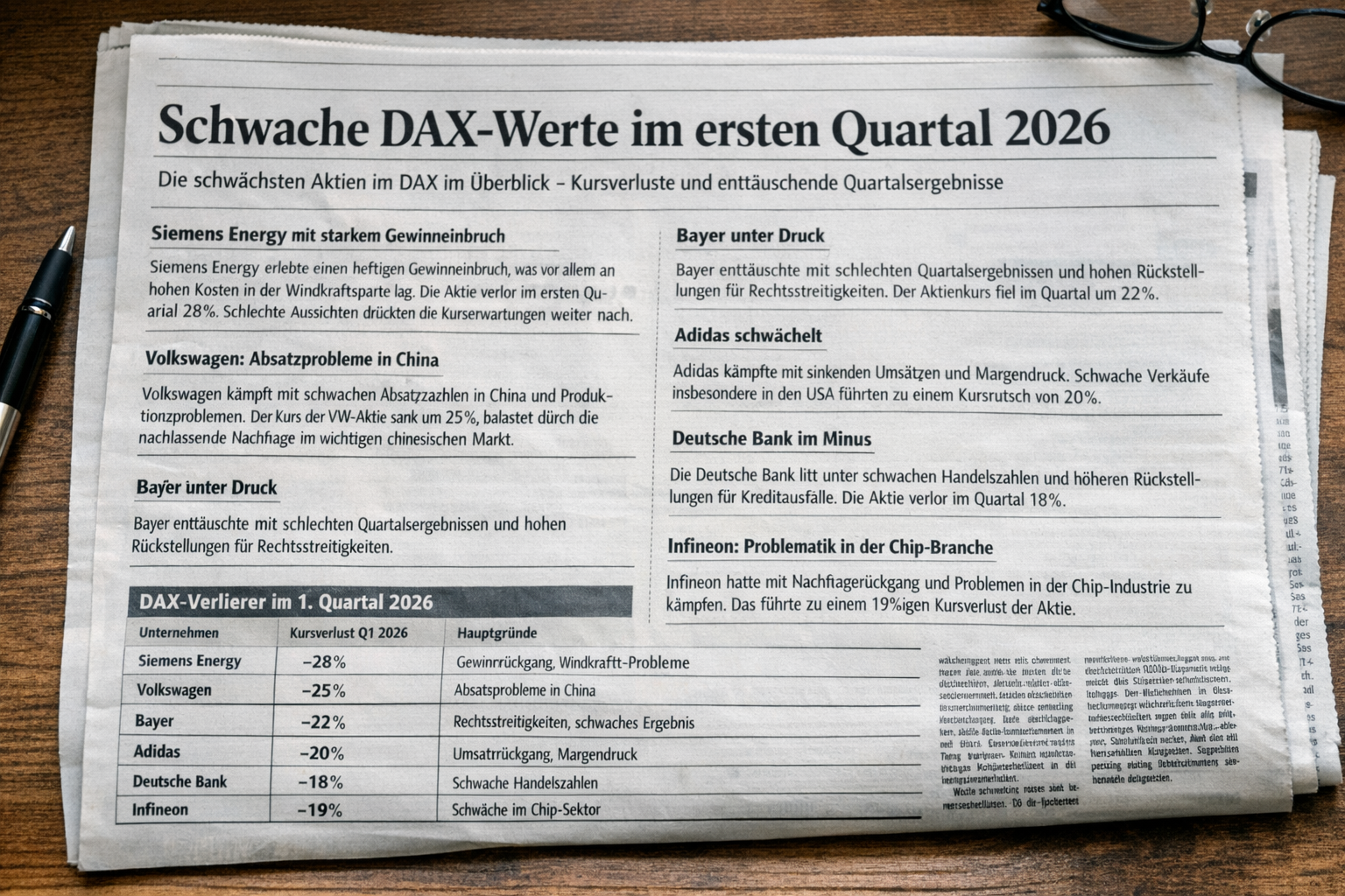 Kursperformance der DAXVerlierer